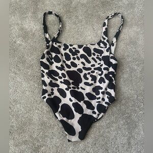 Black and White Animal Print Swimsuit